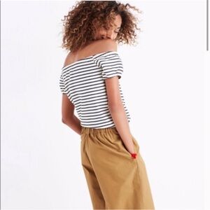 Madewell Blue and White Striped Blouse